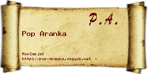 Pop Aranka névjegykártya
